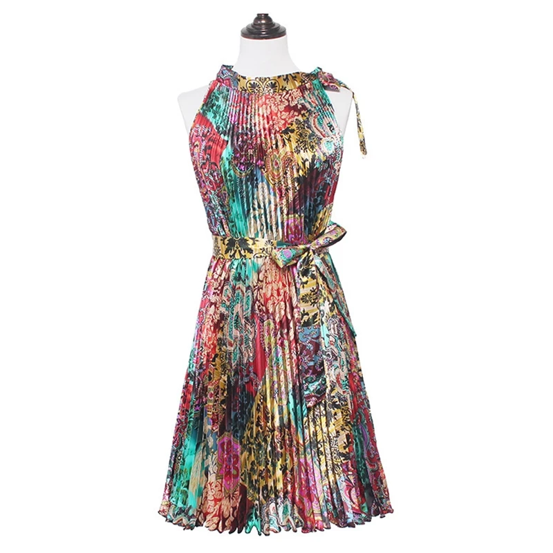 女性ファッション ピンク ブラック カラフル レオパード柄 マキシ丈ワンピース ホルターネック カットアウト ツイストディテール オープンバック ノースリーブ ロングドレス