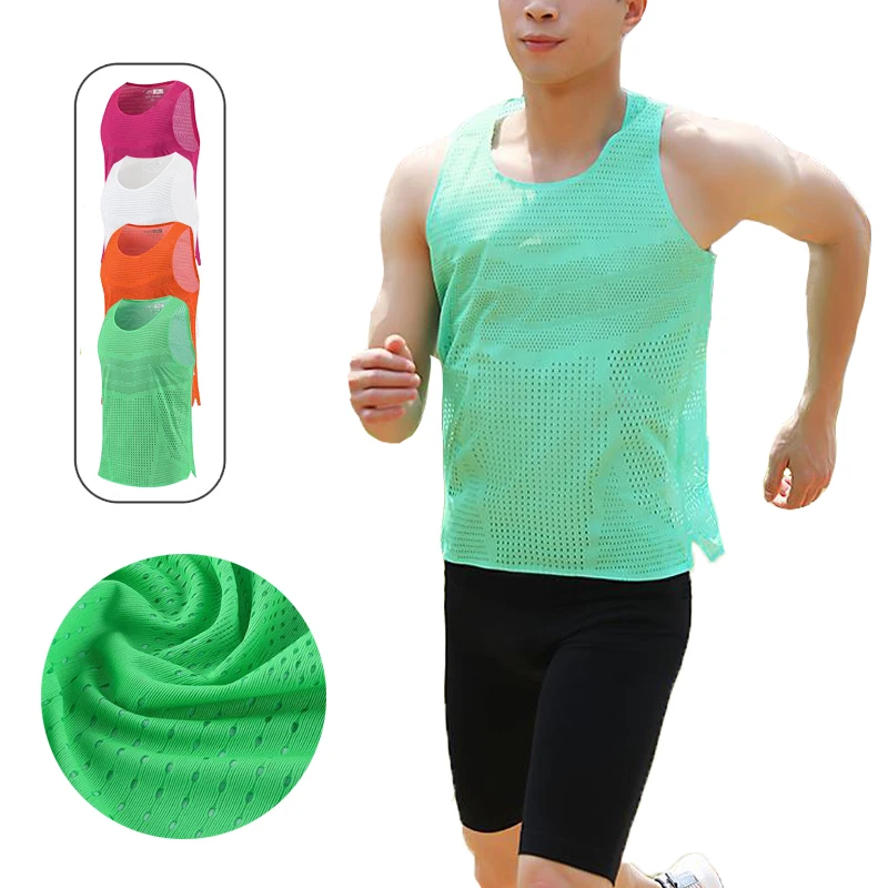 

Мужчины Женщины Ультра Легкий марафонский гоночный спортивный жилет Perforted Wind Tunnel Singles Влагоотводящие топы для фитнеса-XL Только 30 г