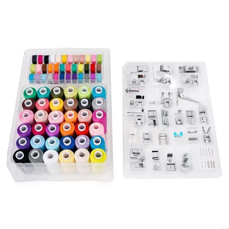 

97BA Многофункциональная прижимная лапка с разноцветной полиэфирной нитью для швейных машин и ремонта одежды