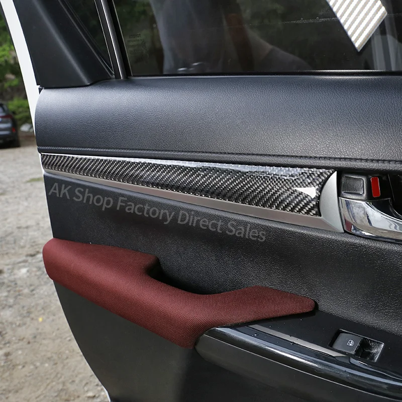 Toyota Hilux 자동차 인테리어 도어 패널 장식 스트립 장식 스티커, 자동차 액세서리, LHD, RHD, 리얼 탄소 섬유, 2015-2021