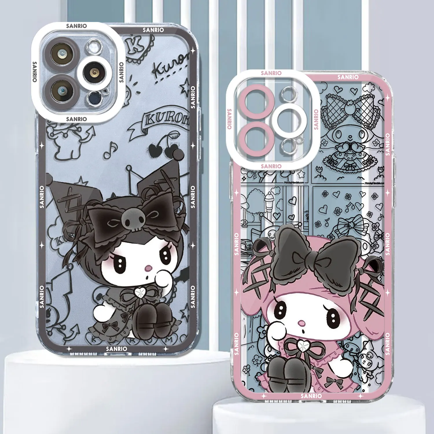 Hello Kittys Kuromis Phone Case for Xiaomi Redmi Note 13 12 12C 11 10 10C 13C 10s 9 9s 9A 9T 8 7 Pro Max 4G 5G Transparent Cover