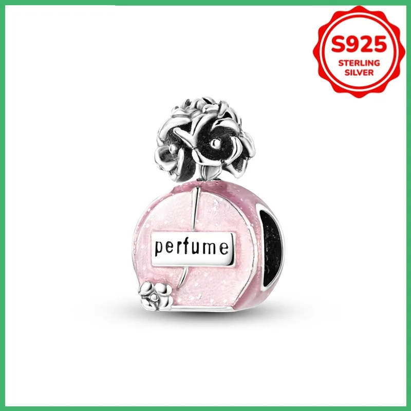 

925 sterling silver original camellia scented water bottle fashionable charm beads DIY bracelet necklace birthday jewelry gift