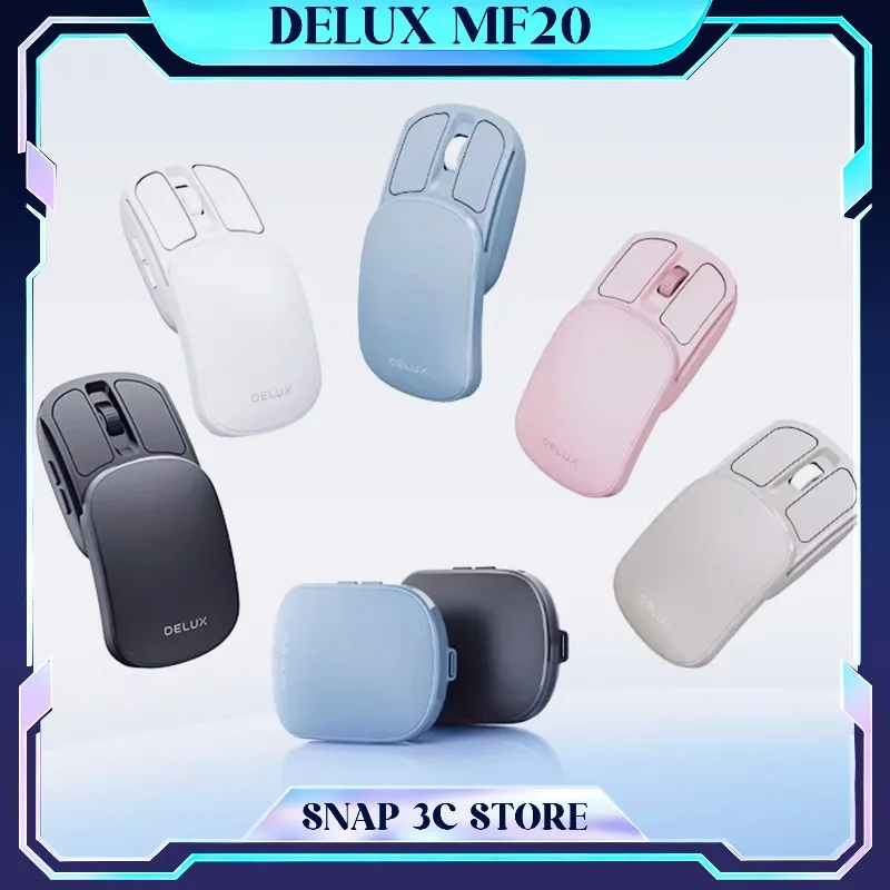 DeLUX MF20 Foldable AI Mouse Wireless Bluetooth 5.0 Mini Portable Silent Mice with Voice Translation for MacBook iPad Tablet