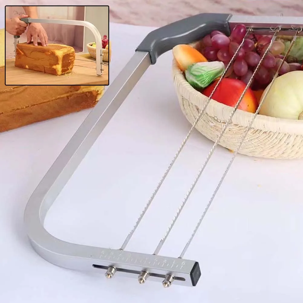 

14 Inch Cake Divider Inyerlayer Slicer 3 Blades Layerer Adjustable Leveler Heavy Duty Cake Slicer Tool Anti Slip Handle