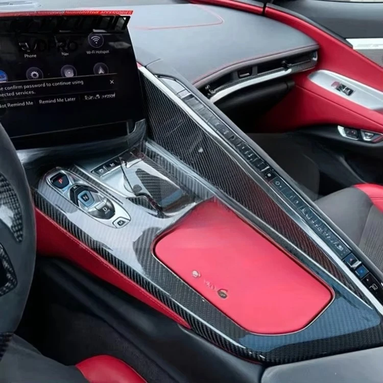 For Corvette C8 2020-2022 Z51 Carbon Fiber Center Console and Gear Cover Lhd