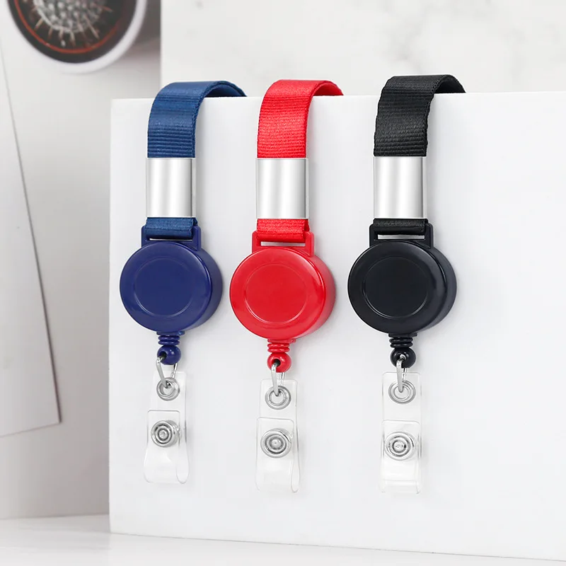

1Pc Retractable Lanyard Solid Color Neck Strap for Working Permit Case Badge Holder Lanyards ID Pass Card Neck Straps