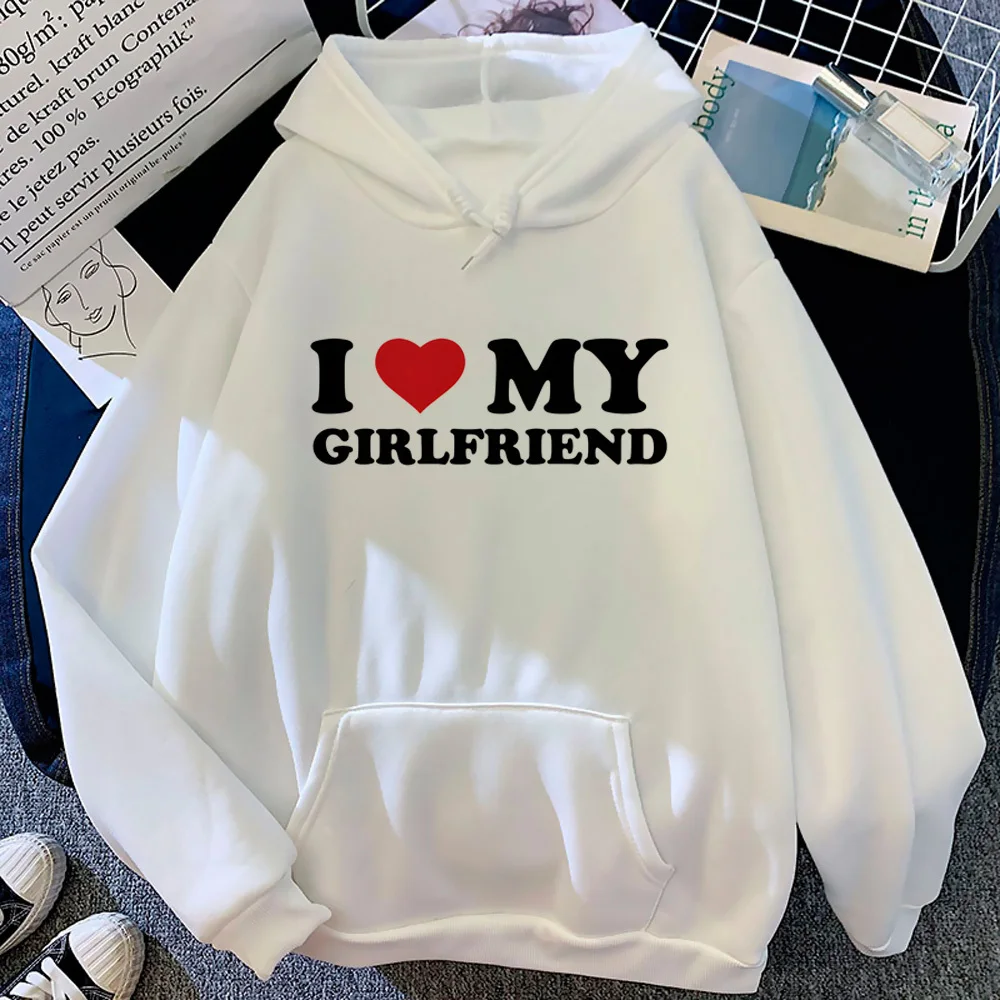 i Love My Boyfriend i Love My Girlfriend hoodie kawaii anime trendy athleisure girl tracksuits patterned comic harajuku graphic