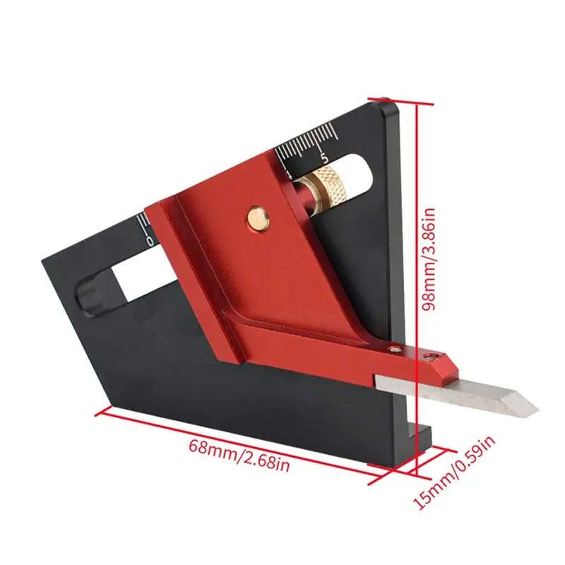 【OFF-SHELF】Aluminum Alloy For Joint Making Woodworking Center Finder Scriber 1/2Scriber Tool