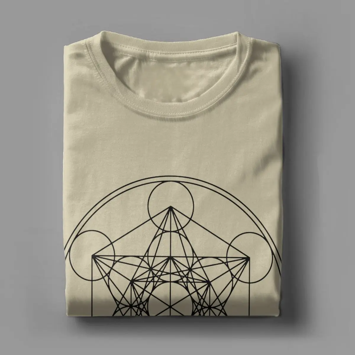 Metatrons Cube Flower Of Life Men T Shirts Sacred Geometry Magic Mandala Tee Shirt Short Sleeve T-Shirts Cotton Party Clothes