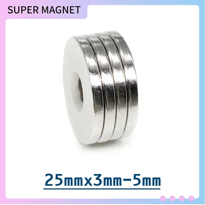 2/5/10/15/20/30PCS 25x3-5 mm Round Powerful Magnetic Magnets 25*3 Hole 5mm Permanent Neodymium Magnet Disc 25x3-5mm 25*3-5 N35