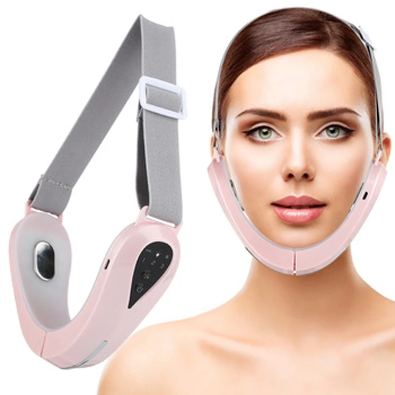 Dispositivo de emagrecimento facial com controle remoto, vibração de micro corrente EMS, V Face Instrument, aparelho de beleza facial USB, 15 velocidades