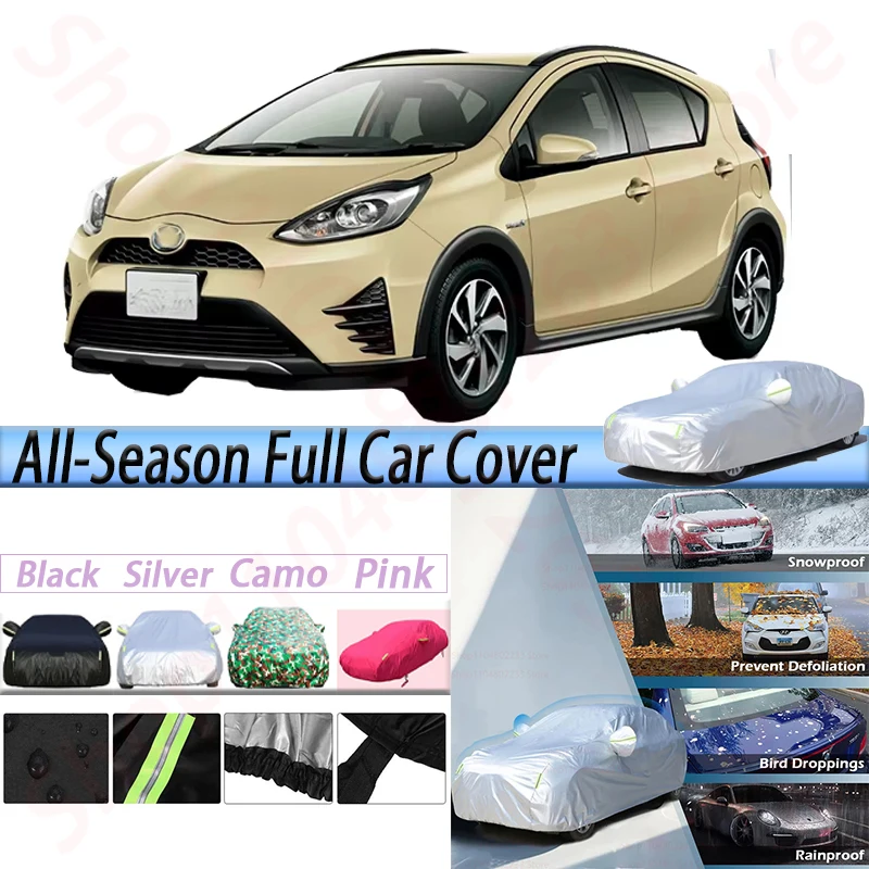 

Waterproof Car Covers For Toyota Aqua Auto Outdoor Anti-UV Sun Shade Rain Snow Resistant Dustproof Cover