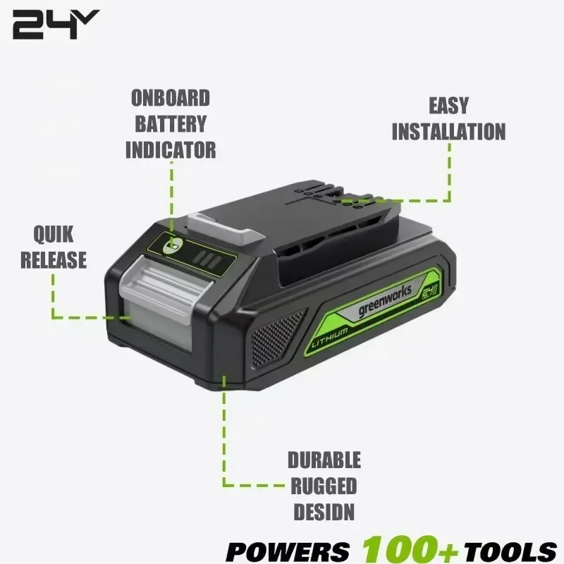 brand new For Greenworks battery 24V 2.0Ah real capacity lithium-ion rechargeable battery (Greenworks Battery)