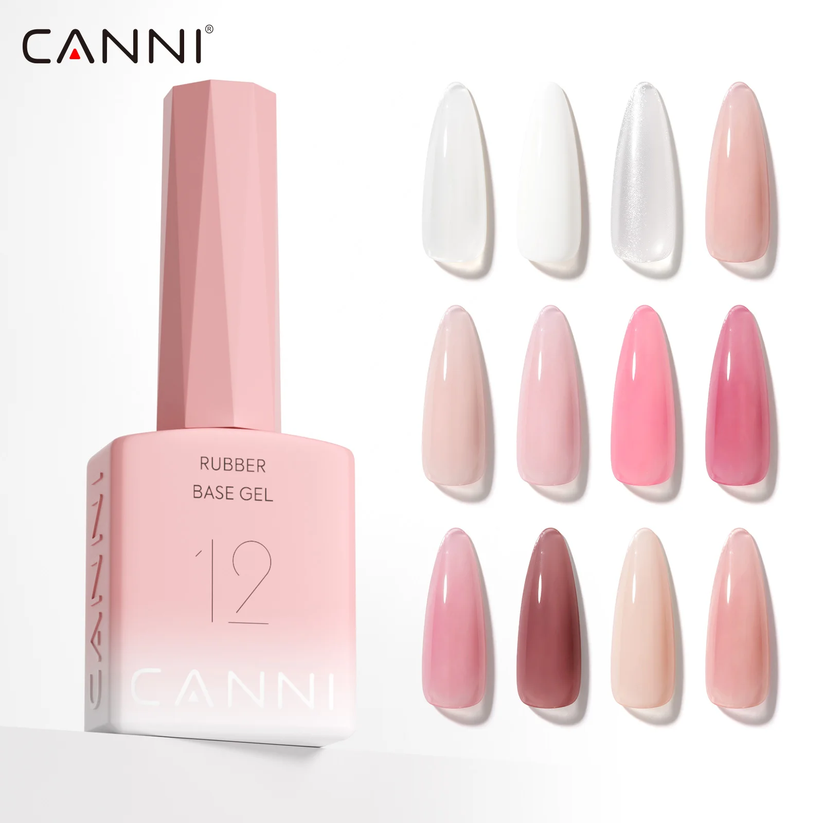CANNI Color Rubber Base Gel 2in1 HEMA/TPO FREE Jelly Pink Color Series Gel-Nagellack Soak Off UV LED Gel-Lack Nagelmaniküre