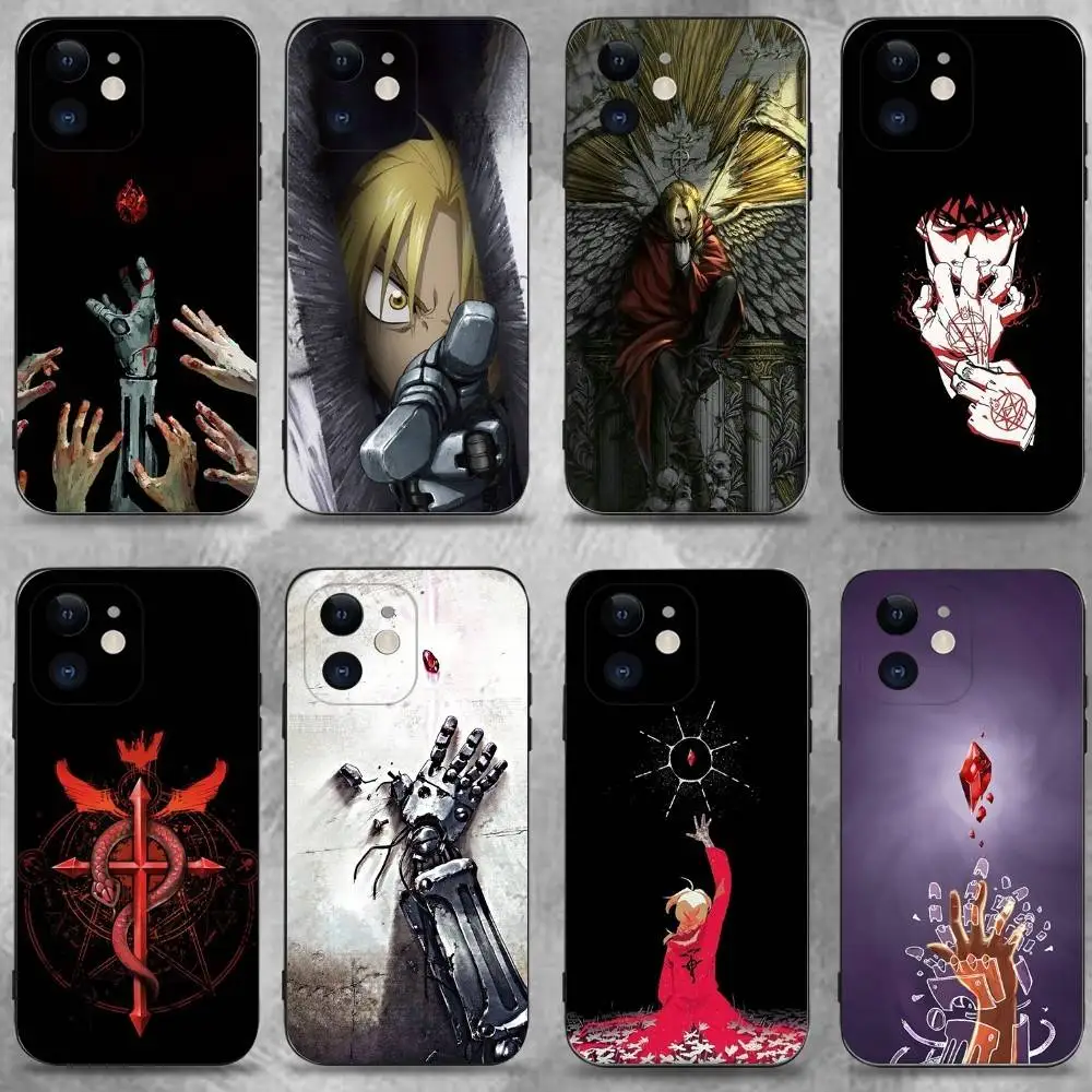 

Anime F-Fullmetal Alchemist Phone Case For iPhone 16,15,14,13,12,11 Plus,Pro Max,XS,X,XR,SE,Mini,8,7,Soft Silicone Black Cover