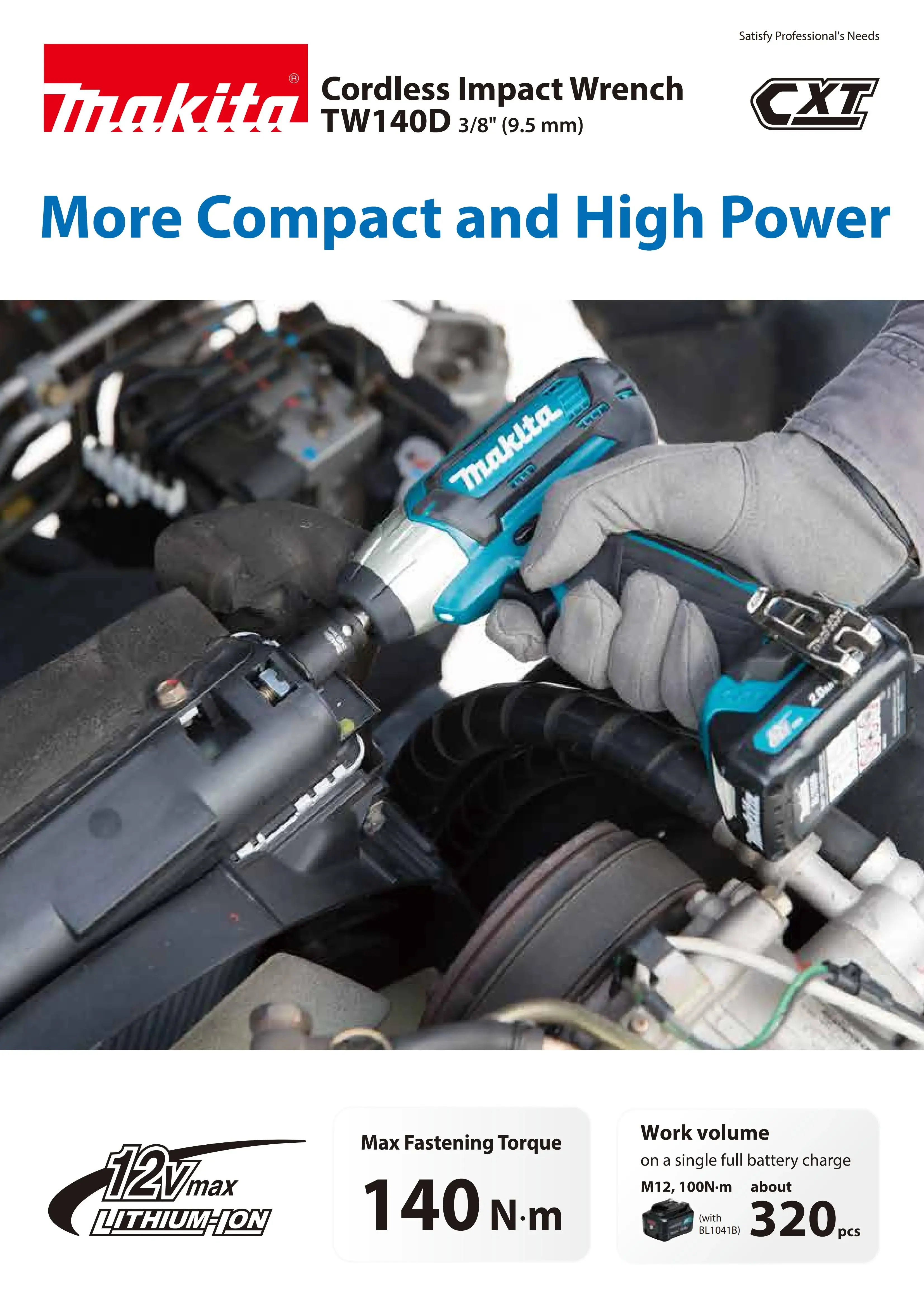 Makita TW140DZ Cordless Compact Impact Wrench 12V Lithium Power Tools 140NM Auto Industry Repair Tools