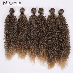 MIRACLE Synthetic Hair Bundles 6PCS/set 22'' 24'' 26'' Curly Hair Extensions Women Brown Hair Weaving Natural Soft Hairpiece