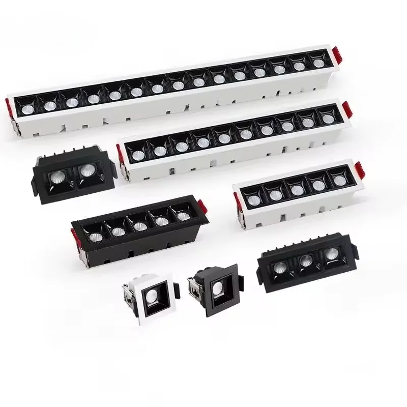 

Dimmable Recessed Square Led Ceiling Grille Light 3W 6W 9W 15W 20W 30W 110V 220V Led Linear Light COB Spot Lamp Down light
