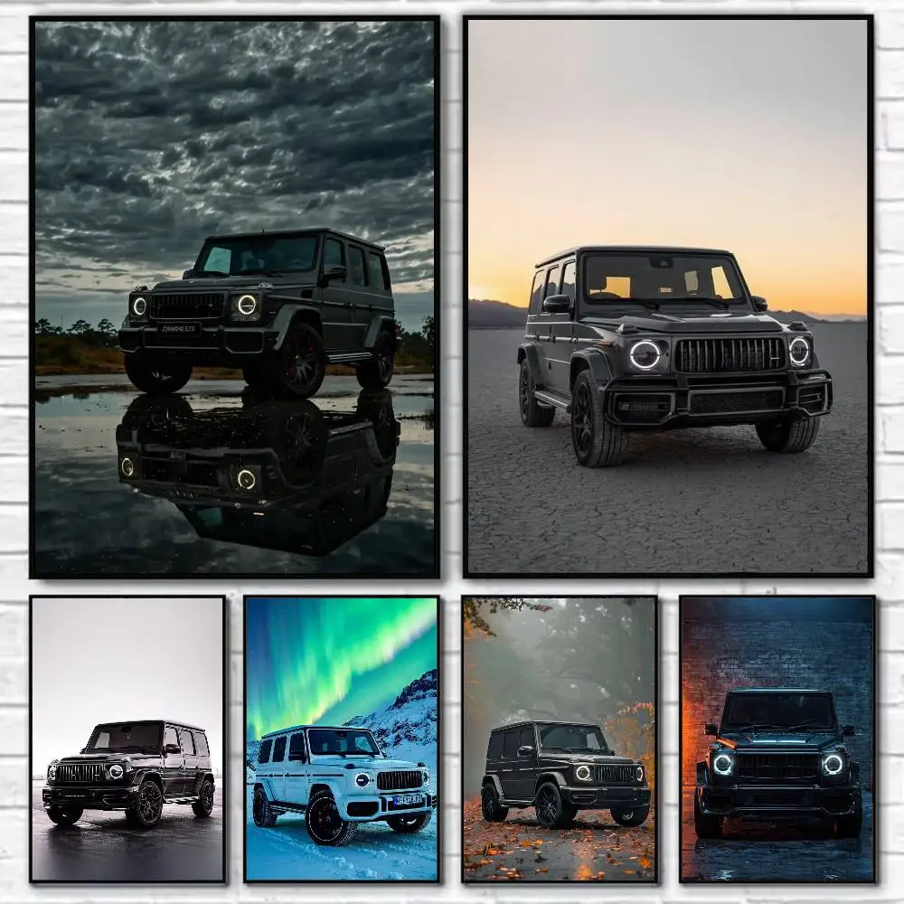 

Car M-Mercedes-ES G Poster Self-adhesive Art Waterproof Paper Sticker Coffee House Bar Room Wall Decor
