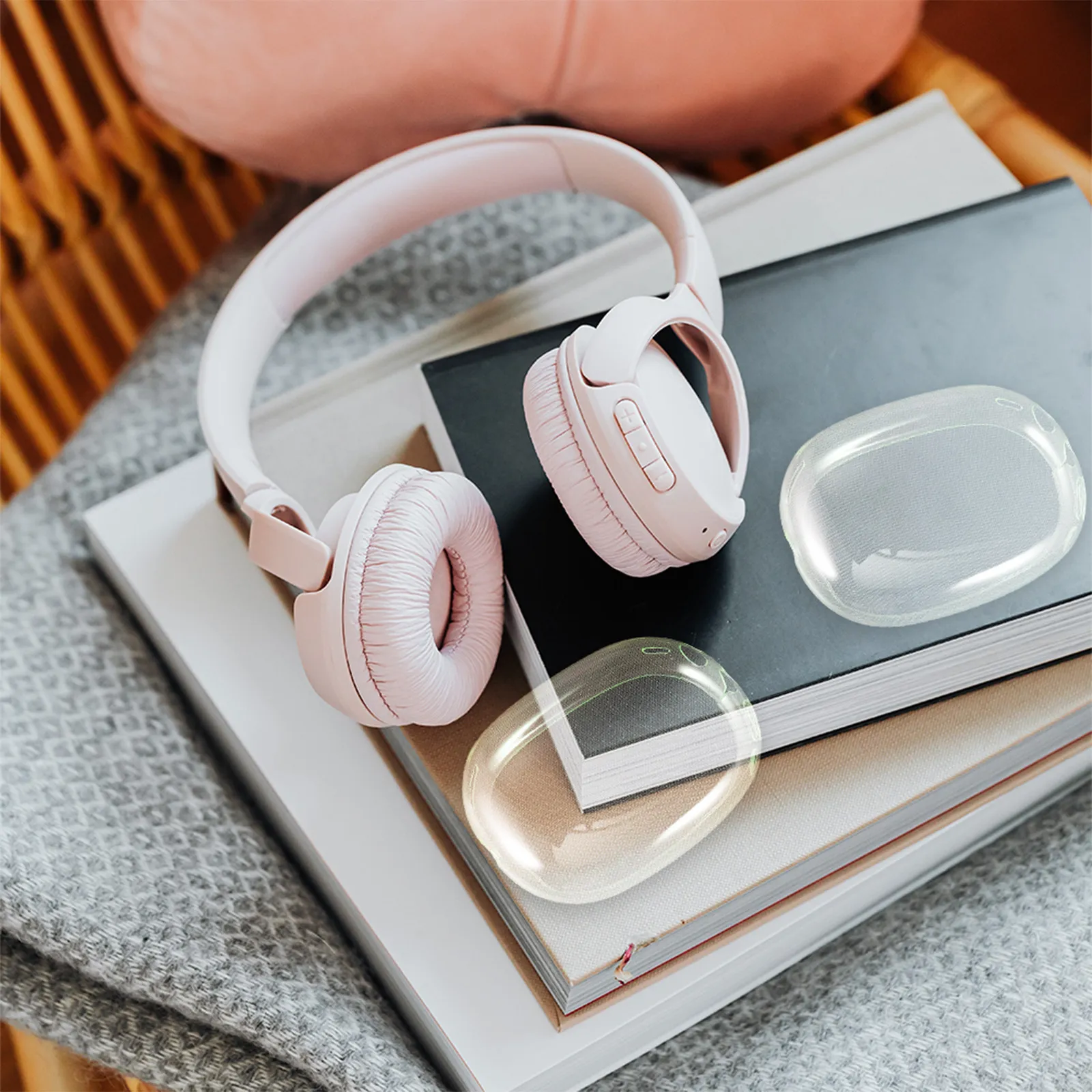 1Pair Soft Tpu Ear Pad Cover Compatible with AirPods Slip Comfortable Wireless Headphone Shell Splash Resistant