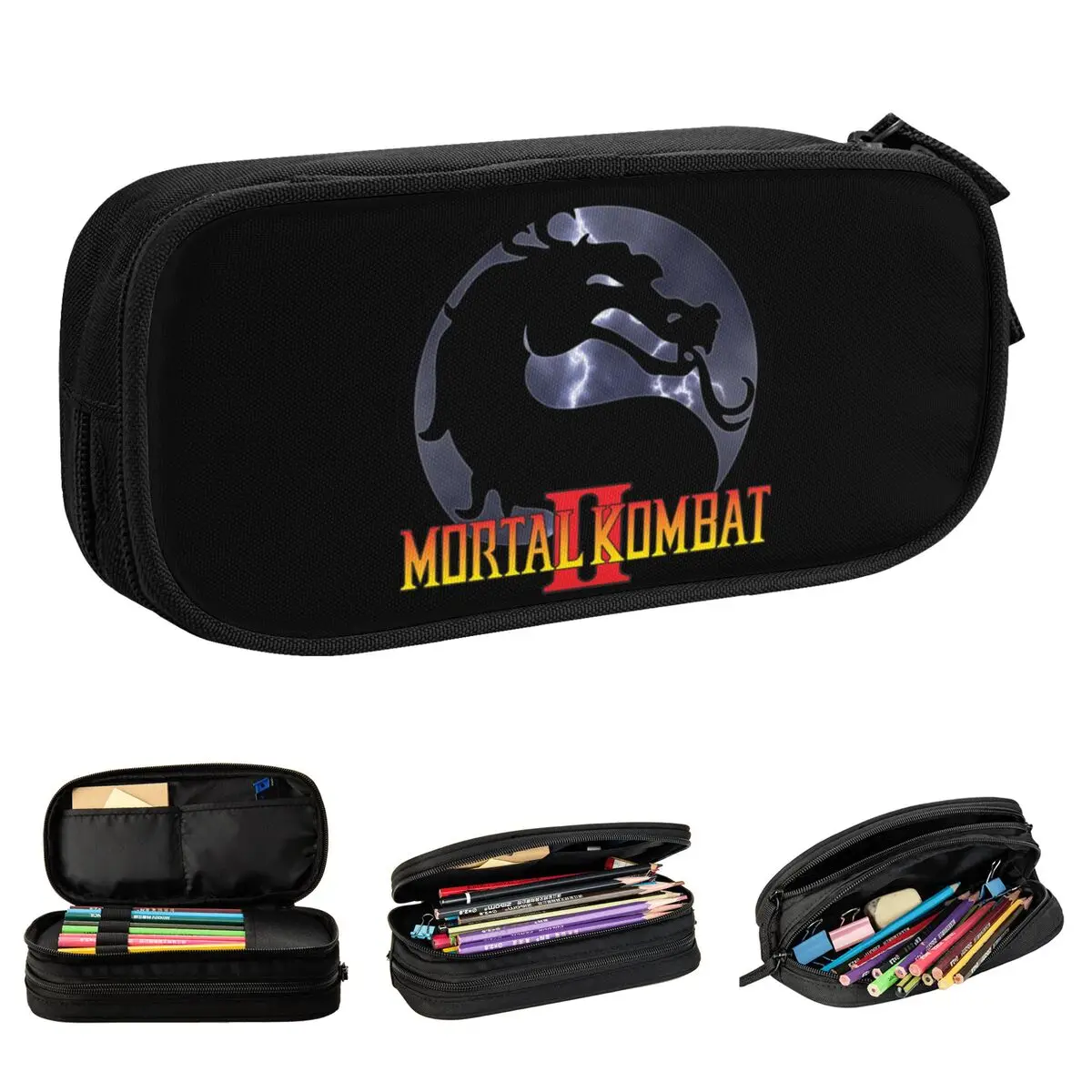 Estojos para Lápis Mortal Kombat, Estojo para Lápis Jogo Criativo, Caixa de Caneta para Meninas e Meninos, Grande Saco de Armazenamento