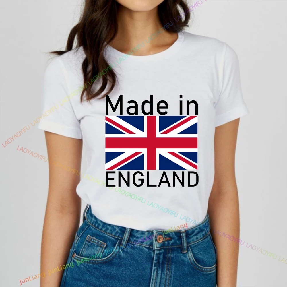 Streetwea New England London Man Printed T-shirt Flag Britian Union Vintage Streetwear Unisex Patriotism Oversized Short Sleeve