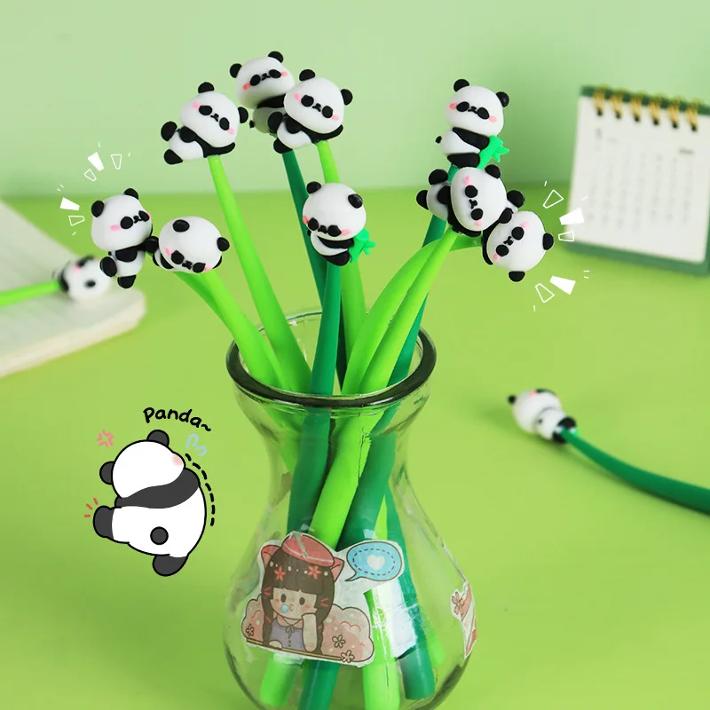 

Cartoon Giant Panda Silicone Neutral Pen Student Creative High Beauty Swinging Happy Signature Pen Learning Stationery