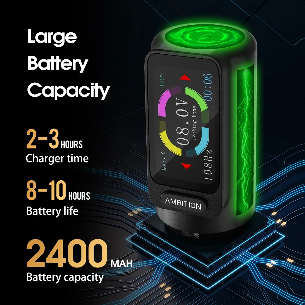 Ambition Zetton ชุดตรงไร้สายสักปากกา 4.0 มม.3.5 มม.มอเตอร์ไร้แปรง 2400mAh แบตเตอรี่หน้าจอสัมผัส