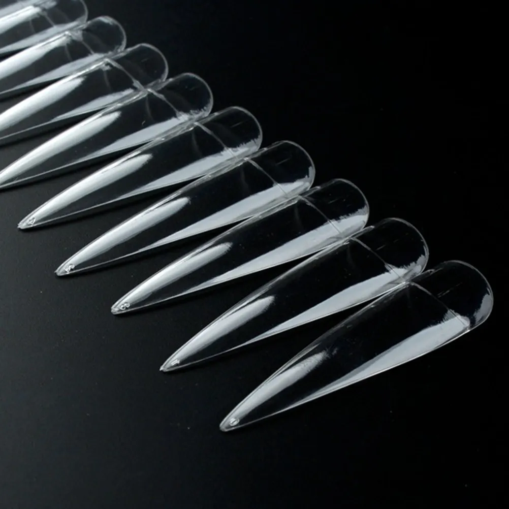 

500pcs Tips Long Clear Half Cover False Nails For Diy Manicure Durable Stylish Artificial Nail Tips For Women Nail Art