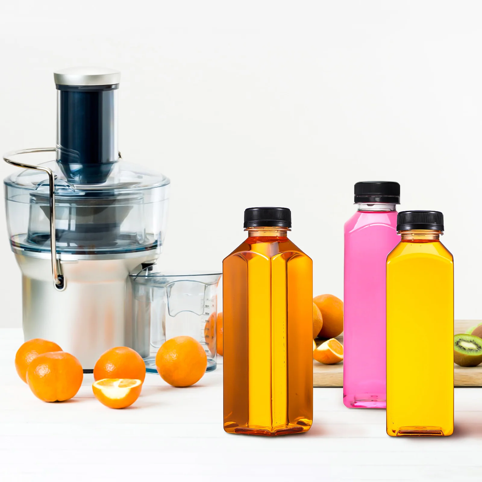 

6Pcs Reusable Juice Bottles Clear Beverage Jars for Milk Salad Dressings 500ml Juice Bottles Reusable Drinks Containers