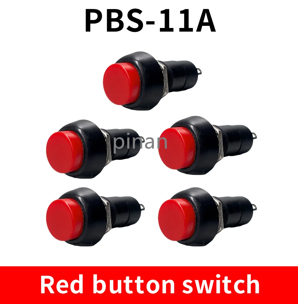 PBS-11A PBS-11B  12mm self-locking Plastic Push Button Switch Latching Switchs 3A 250V AC 2PIN 6Color