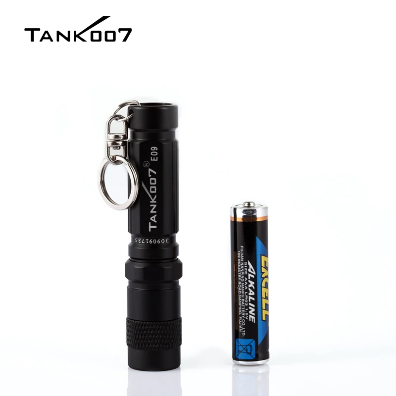 TANK007 E09 High Power Mini LED Flashlight Portable Outdoor EDC Pocket Keychain Torch USA LED Light IPX8 AAA Battery