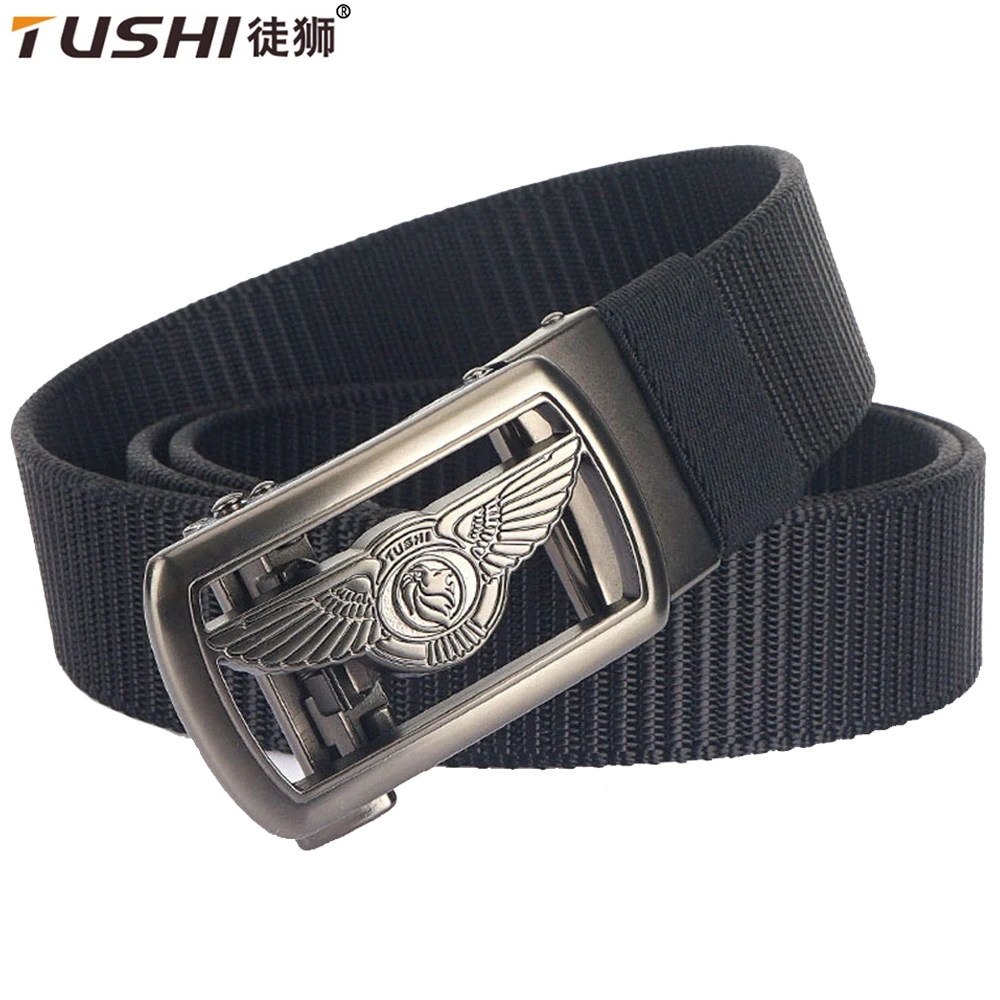TUSHI Automatic Buckle Light Comfortable Nylon Military Belt Outdoor Hunting Multifunctional Tactical Canvas Belt Accessories