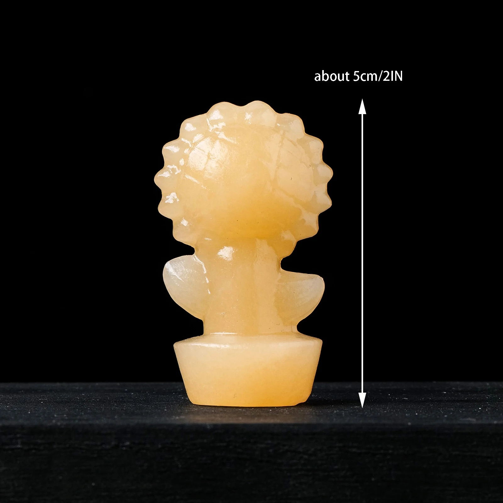 1PC Natural Stone Yellow Calcite Sunflower Crystal Carved Healing Stone  Sun Flowers Statue Crystal Crafts Crystal Ornament