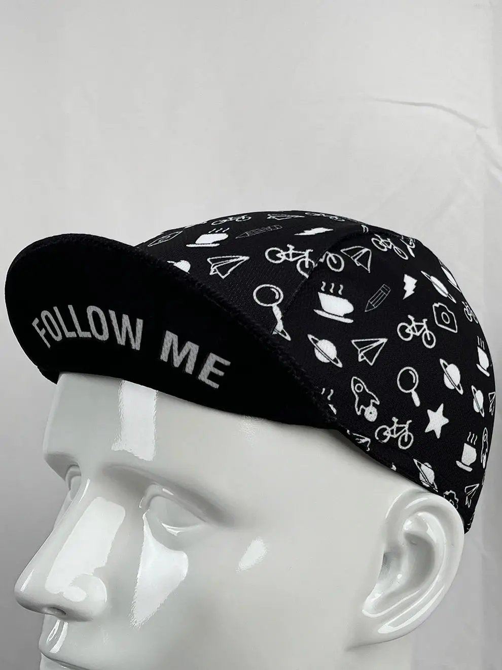 AliExpress NONE Classic cycling cap, polyester sweat absorption, pop neutral black and white graffiti