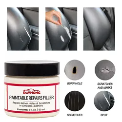 60ml Natural Leather Filler Repair Compound Auto Leather Restoring Paste Paintable Restoration Cream For Tears Crack Burns Holes