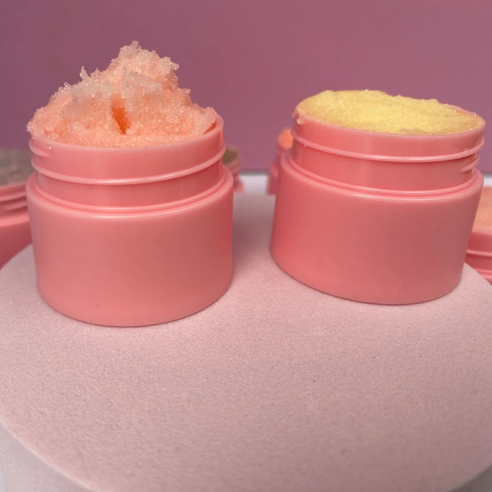 Private Labe LIP SCRUB Logotipo personalizado Esfoliante exfoliante con sabor a fruta de 8 colores reduce las líneas de los labios elimina las células de la piel muerta Maquillaje Vegano