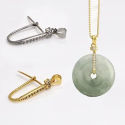 3Pcs Big Pinch Bail Brass 18K Gold Plated Pinch Bails w/ Ball Pin for Stones Bail Clasp Pendant Connector DIY Necklace Jewelry