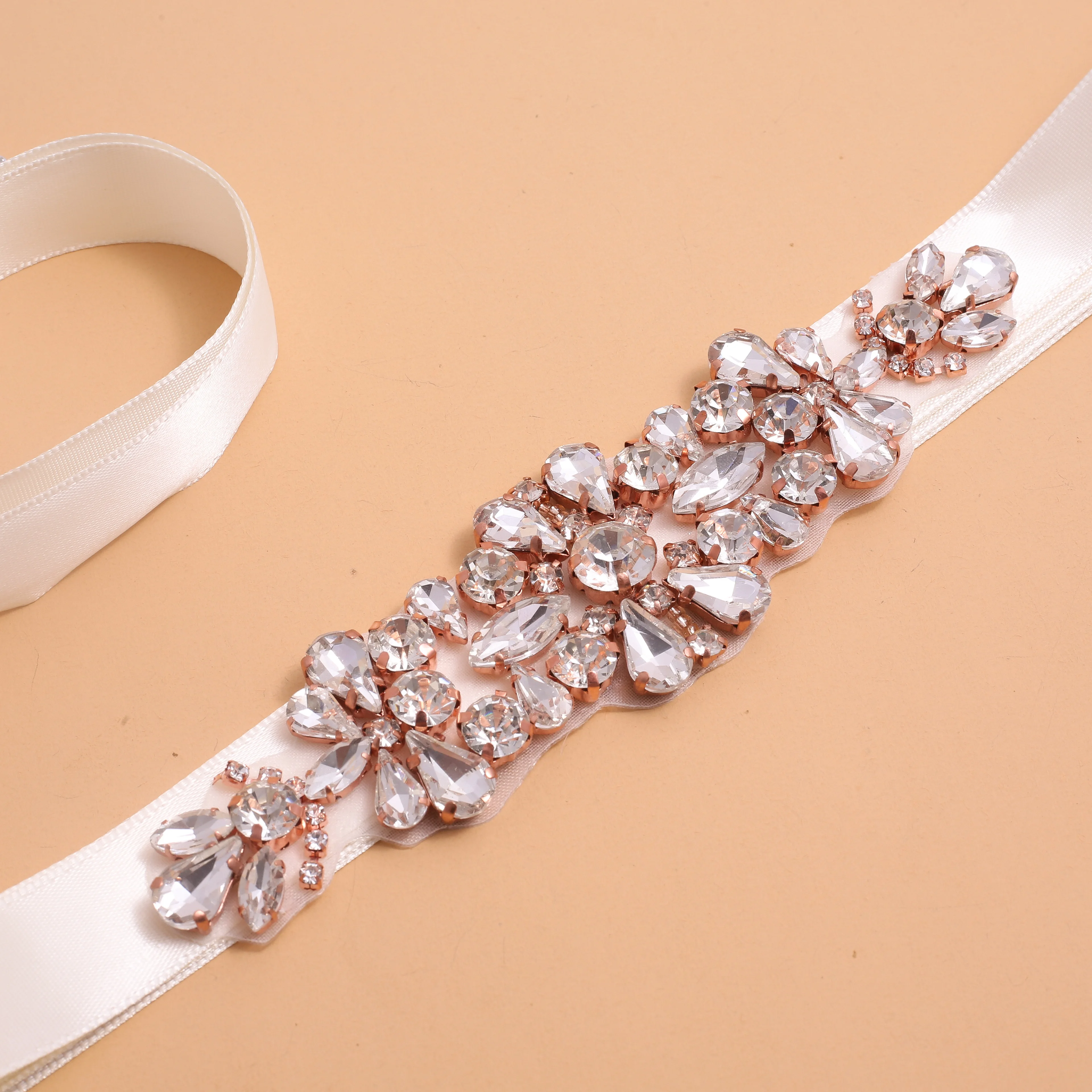 NZUK Bridal Rhinestone Belt Sparkles Crystal Belt Women's Party Dress Belts for the bride's wedding party dress