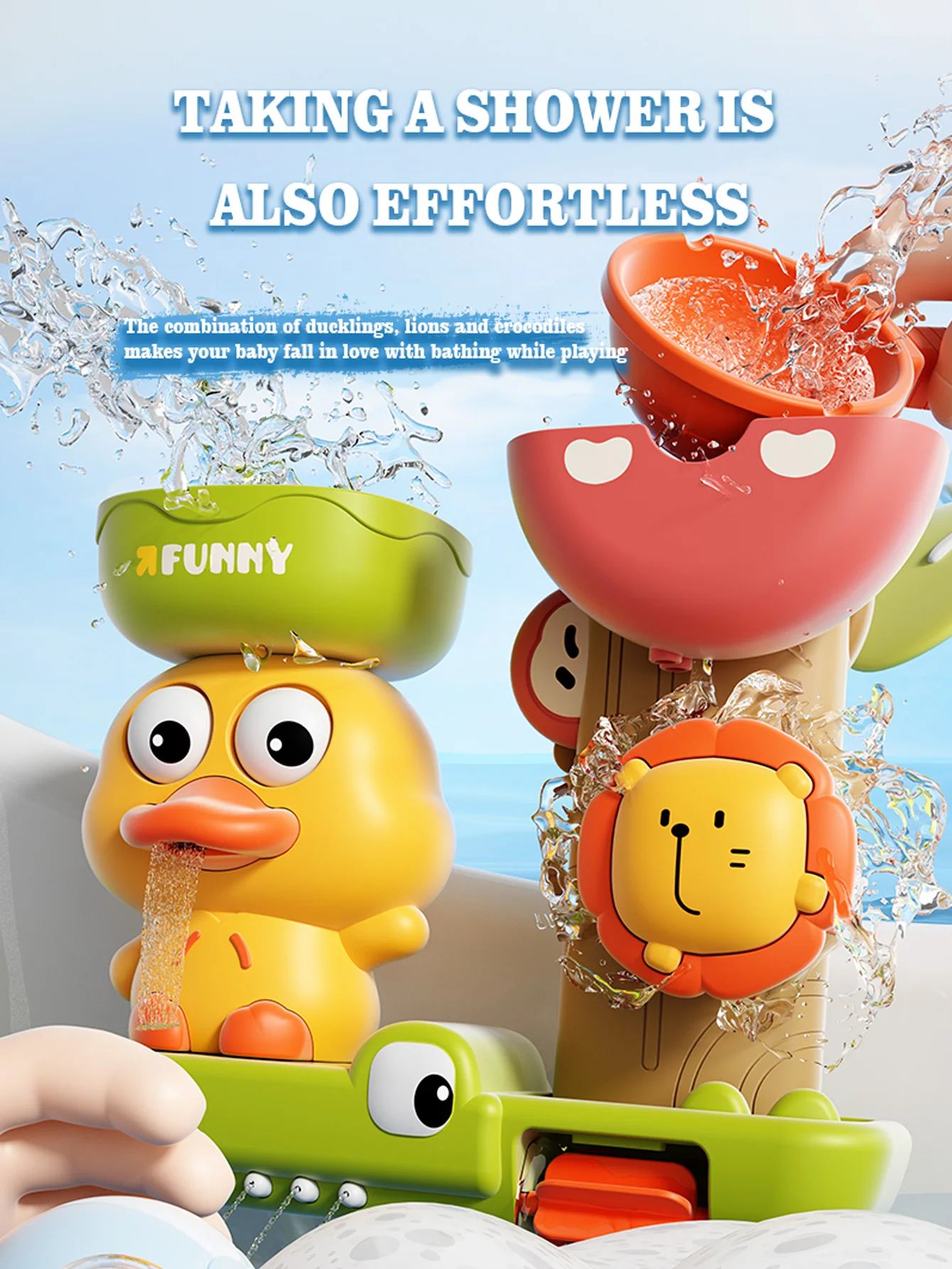 크리 에이 티브 작은 노란색 오리 물 자동차 욕실 풀 물 장난감 여러 모드 귀여운 만화 오리 재미 귀여운 표현 목욕 장난감