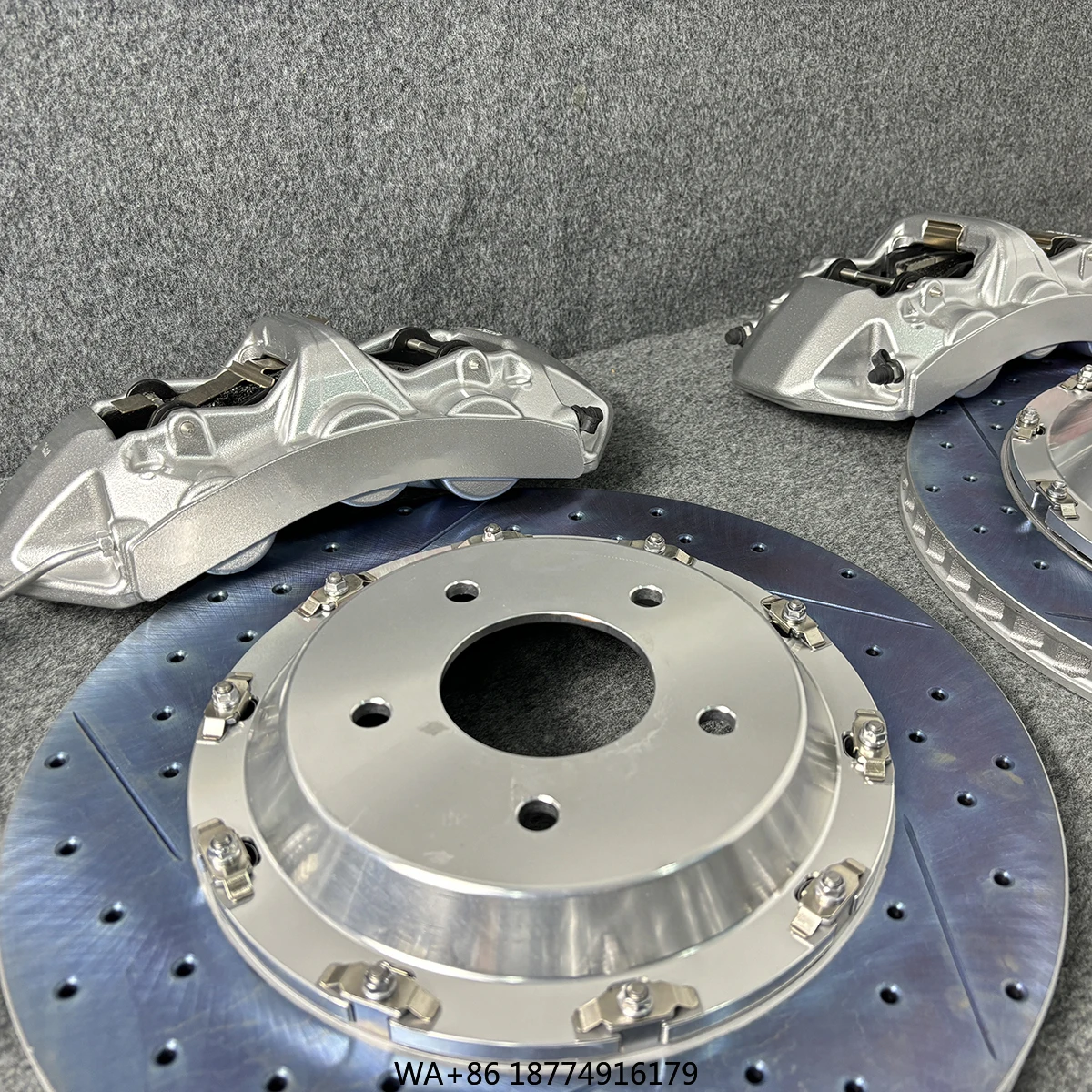 

Серебряный плавающий ротор с просверленным и прорезями комплект дисковых тормозов, 6-поршневой тормозной суппорт для E90 E46 E92 E93 F80 G20 F34 F35