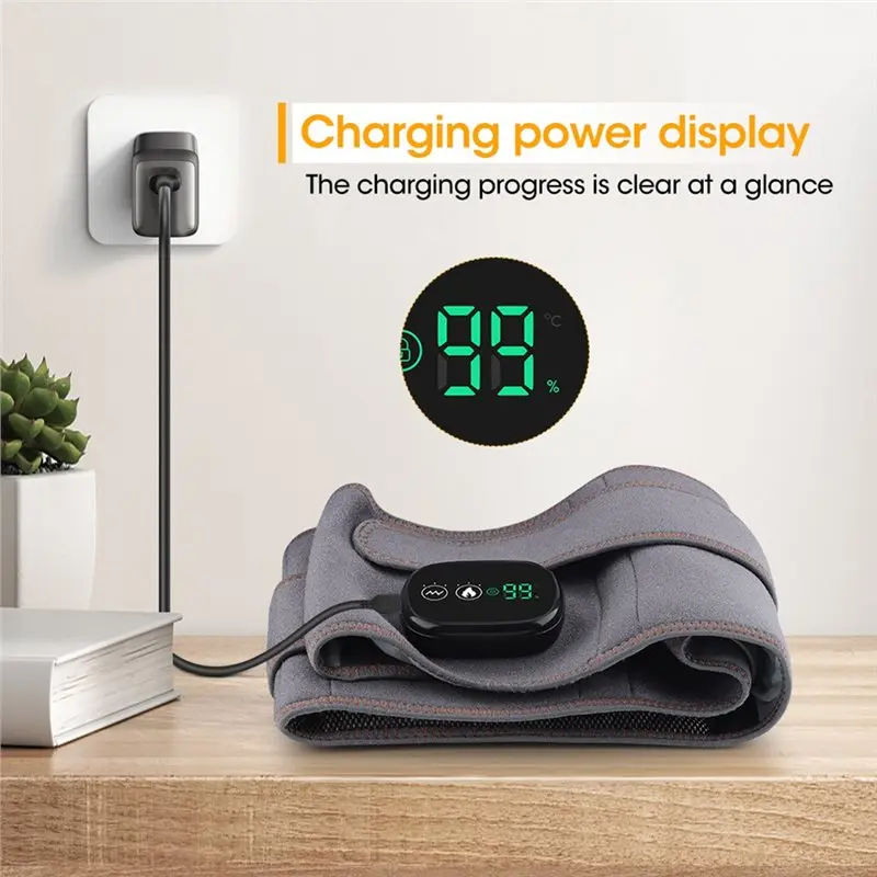 ABUG-Cordless Heating Pad For Back, With Heat & Vibration, Rechargeable Heated Massage Pad, Heated Back Brace