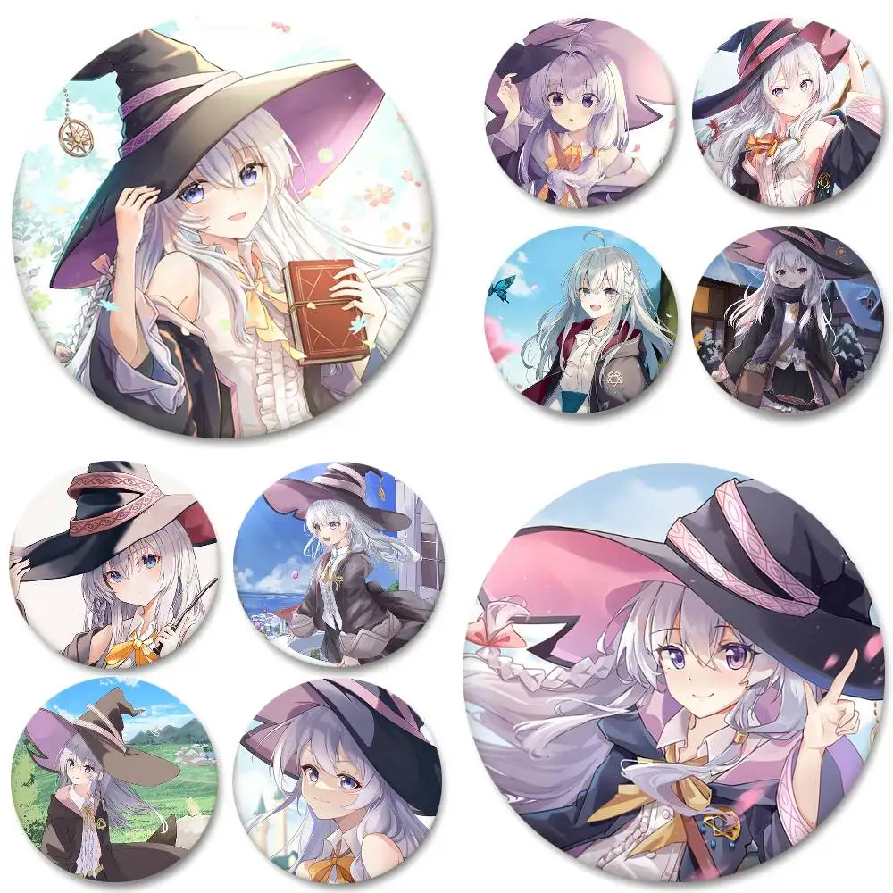Wandering Witch Anime Girl Elaina Rundes Abzeichen Kreative Brosche Kleidung Rucksack Accessoires Anstecknadel