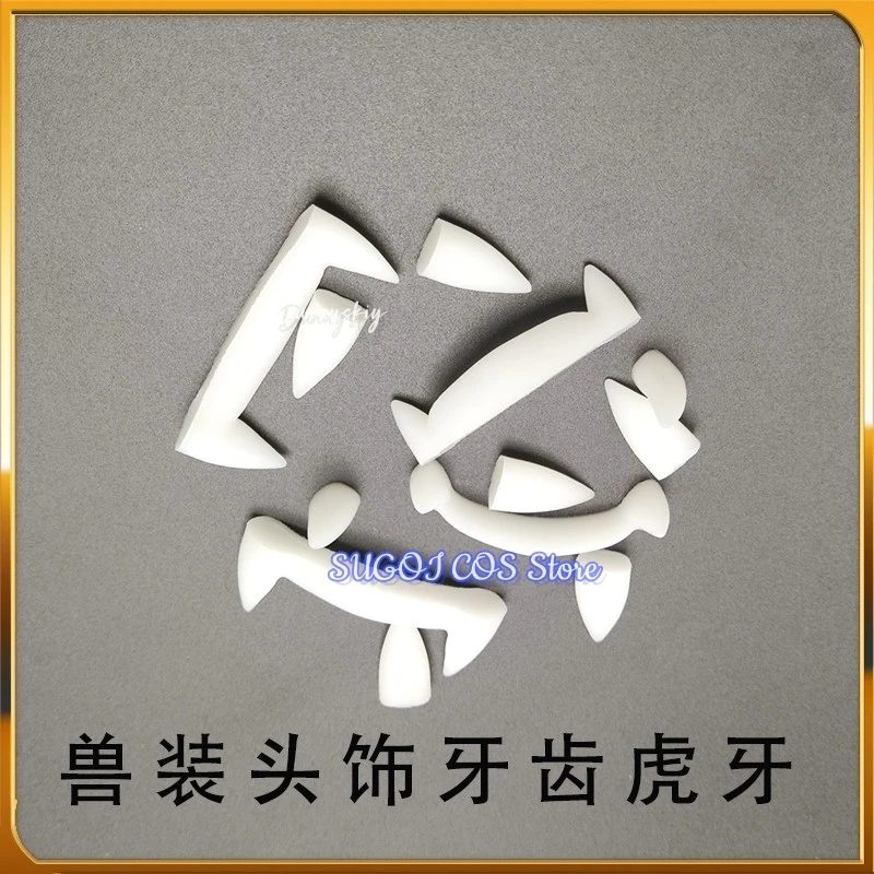 Furry 3D Printing Kemono Fursuit Fake Teeth Cosplay Costumes Accessories 2pcs/4pcs 3D Printing Werewolf Fangs Fursuit DIY Props