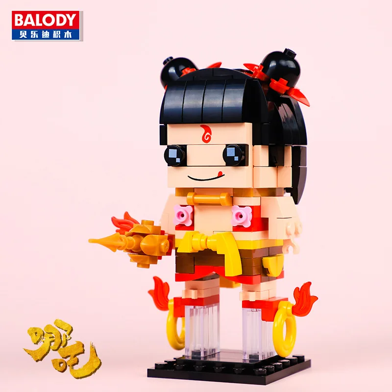 Balody Blocks Chinese Cartoon Q Cube Nezha Anime Building Bricks Educational Kids Toys Auction Figures for Children Gifts 19044