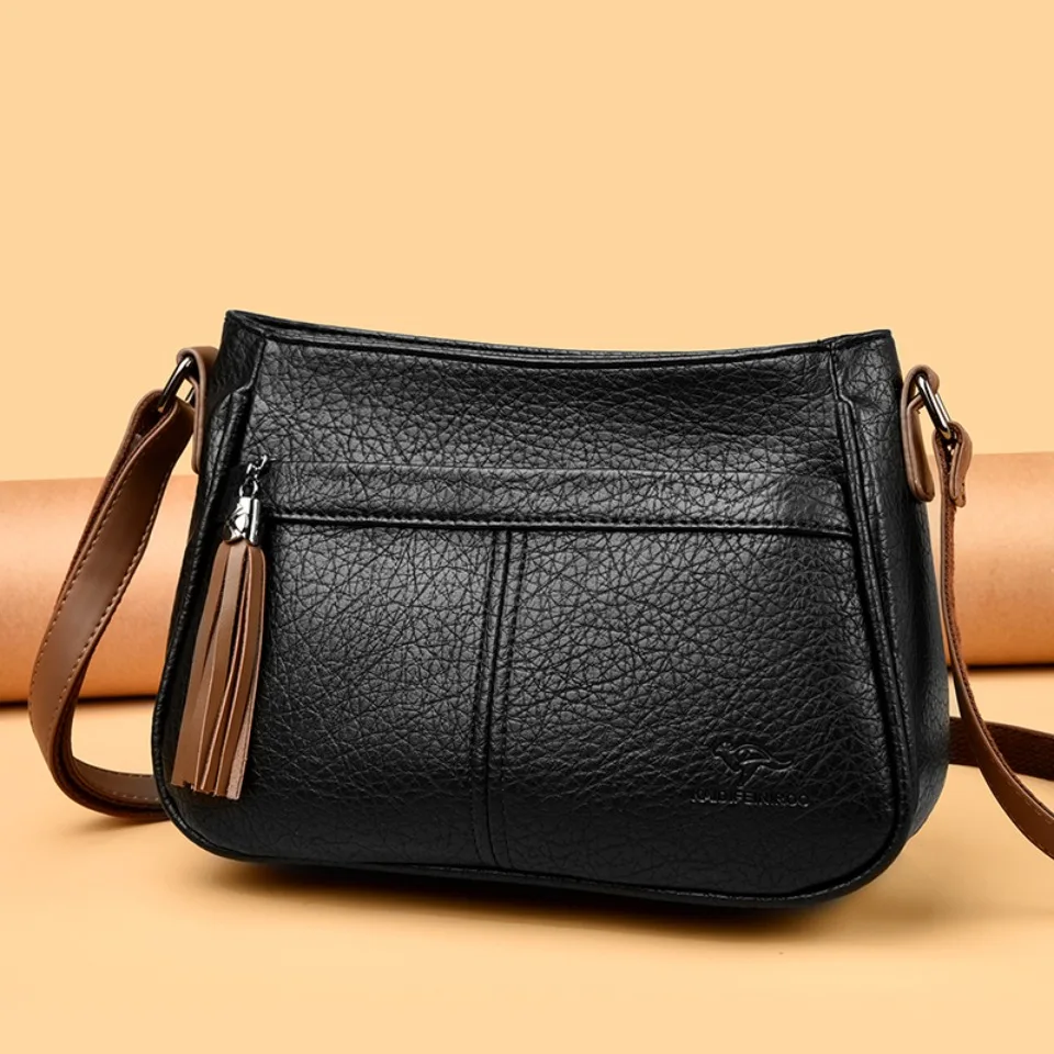 Luxury Women Soft PU Leather Crossbody Bag High Quality Handbag Designer Ladies Casual Shoulder Messenger Bag Commute Work Daily