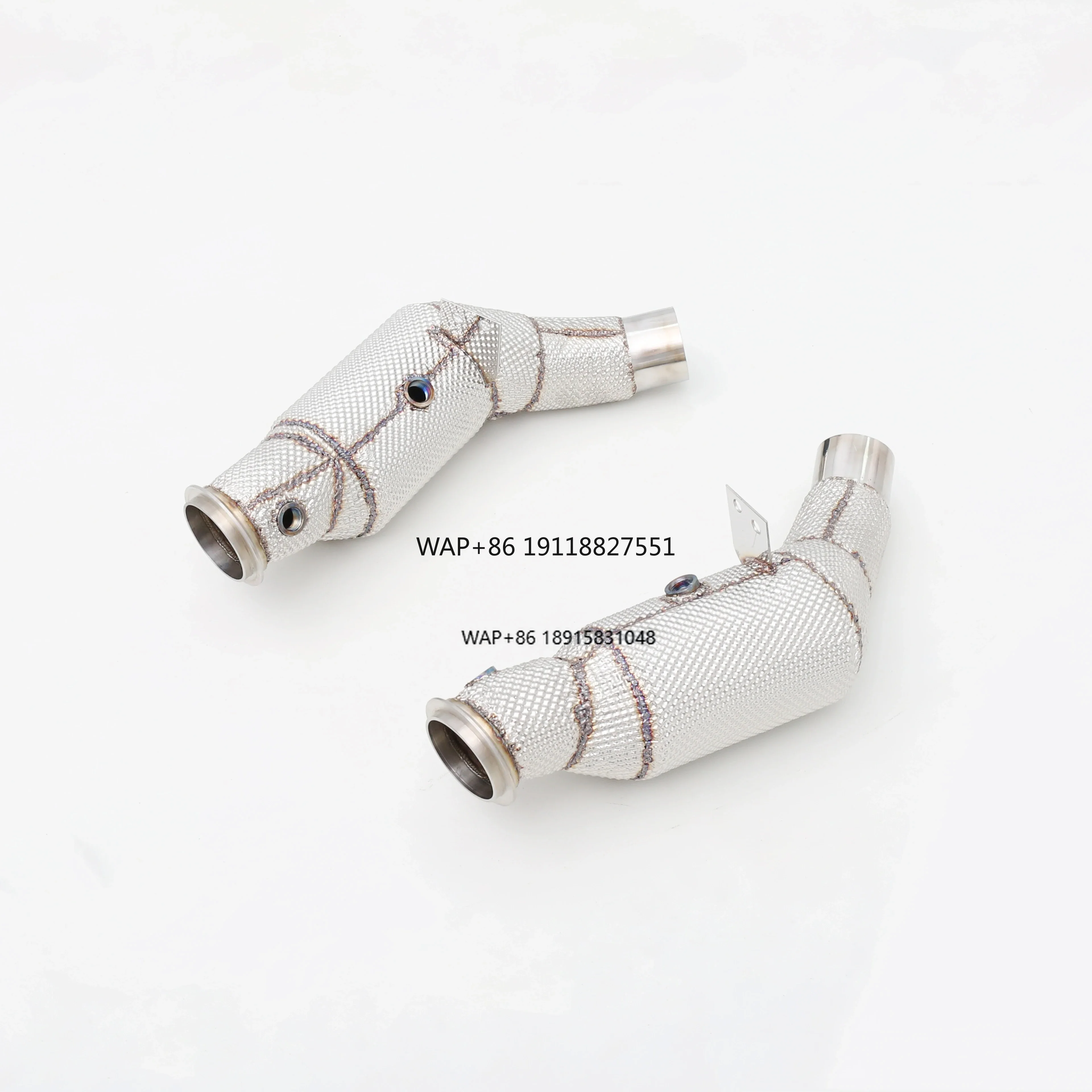 

GTAM 2.9T F154CD Custom 304 Stainless Steel Race Catted Downpipe Heatshield Premium Exhaust Pipes