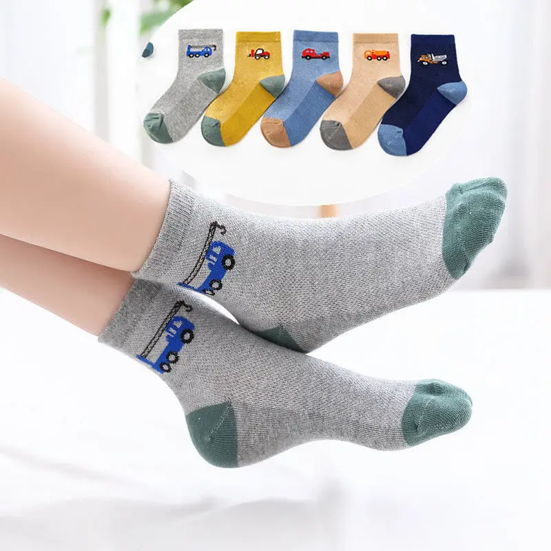 5 Pairs Kids Socks Cute Cartoon Bear Boys Girls Winter Socks Spring Autumn Soft Cotton Breathable Sport Children Socks Baby Sock