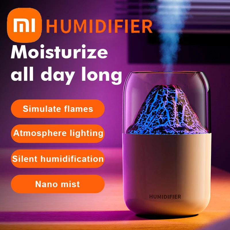 Xiaomi-Difusor de Aroma Original, humidificador de aire ultrasónico, generador de niebla fría, nebulizador Led, lámpara de llama de aceite esencial,