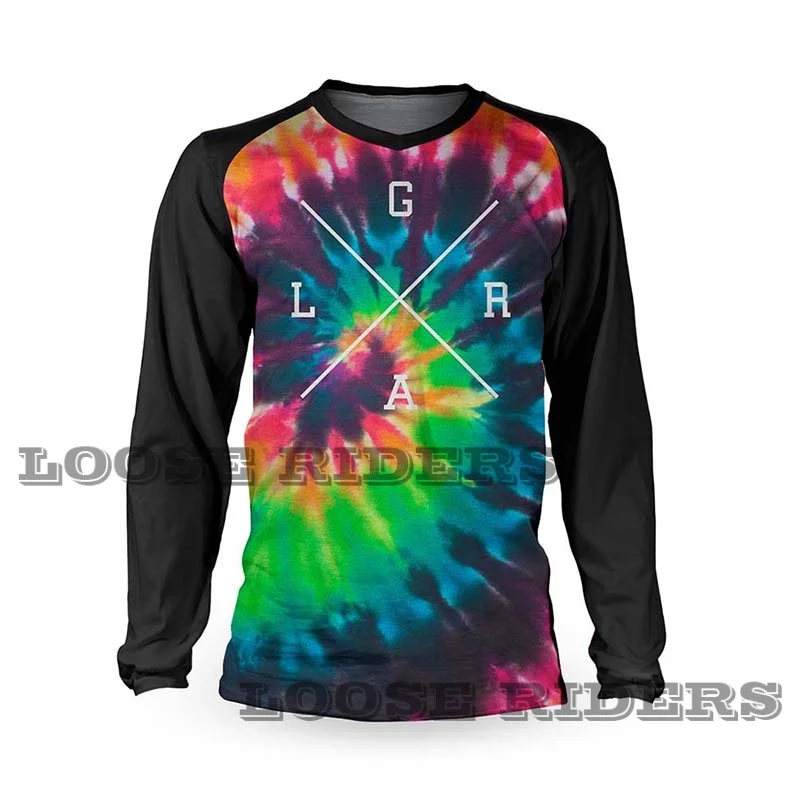 2025 men's loose rider long-sleeved shirt Motocross T-shirt BMX endurance sportswear Breathable and quick-drying bicycle clothes